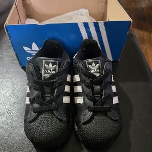 Adidas Kids Black and White Sneakers